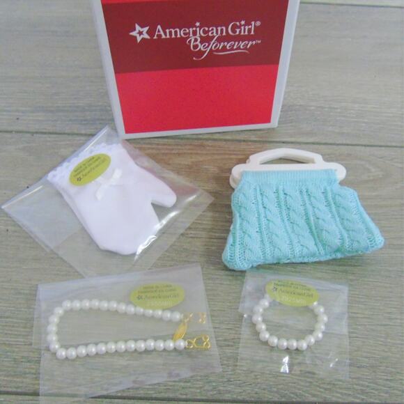NEW American Girl MARYELLEN Doll ACCESSORIES Pearl Necklace Bracelet Purse Glove - Picture 2 of 11